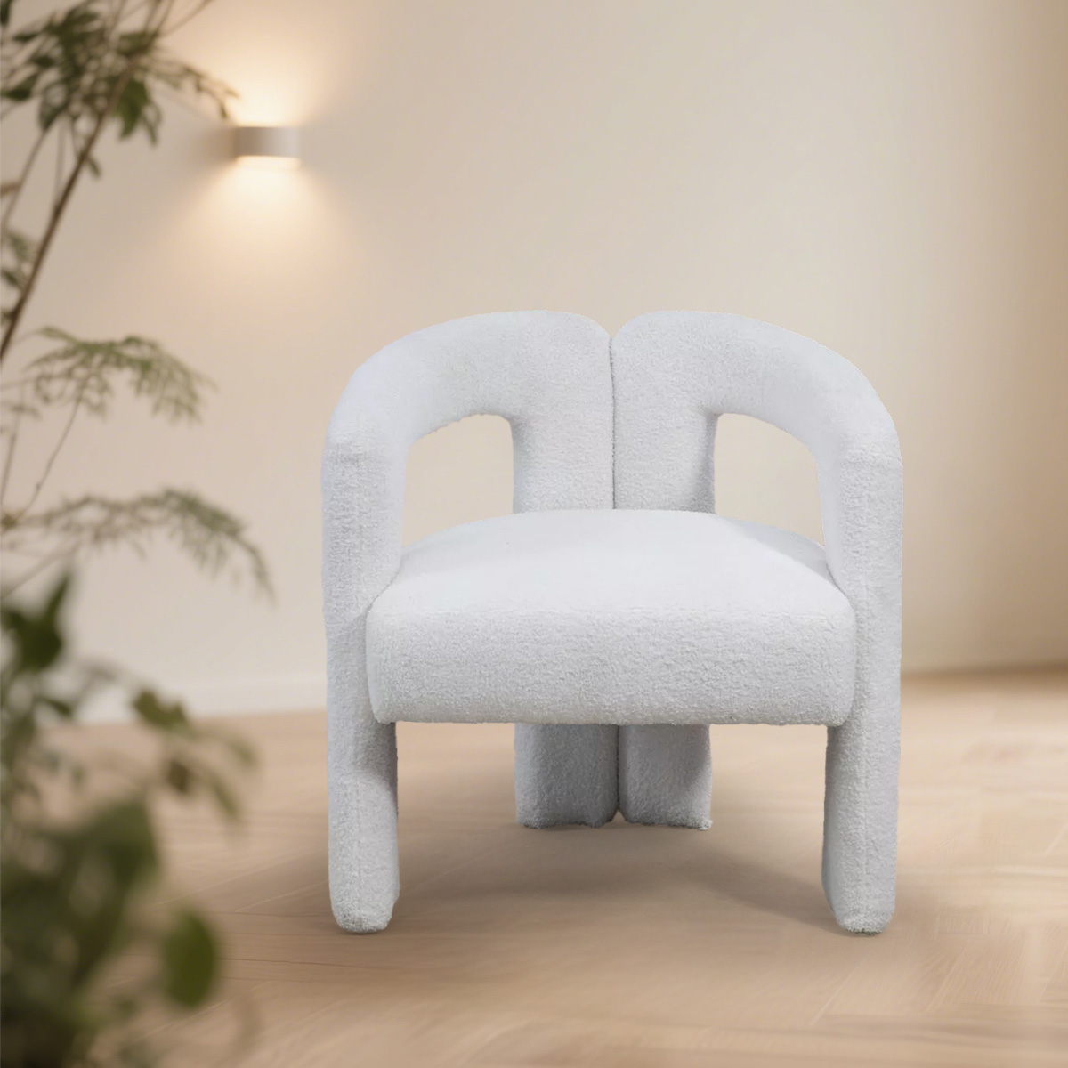 Thickened Cushions Pilling-Resistant Minimalist Shearling Accent Chair